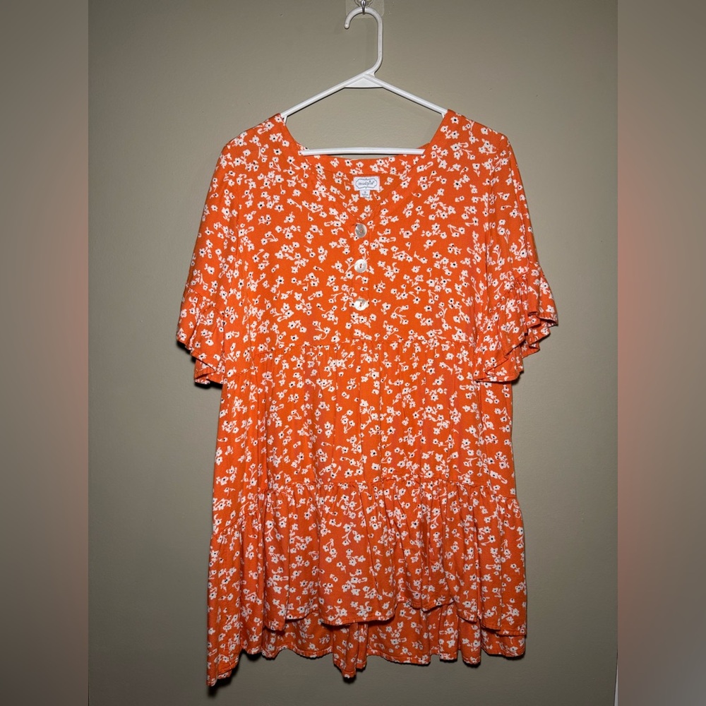 Mud Pie Aster Women’s Short Sleeve Flounce Dress
